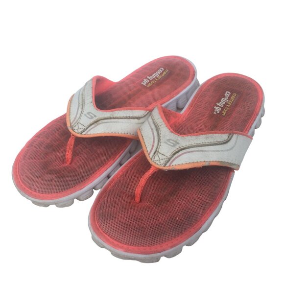 Skechers Slipon Shoes Sz 9 Womens Pink Memory Foam Cooling Gel Flip-Flops - Picture 1 of 10